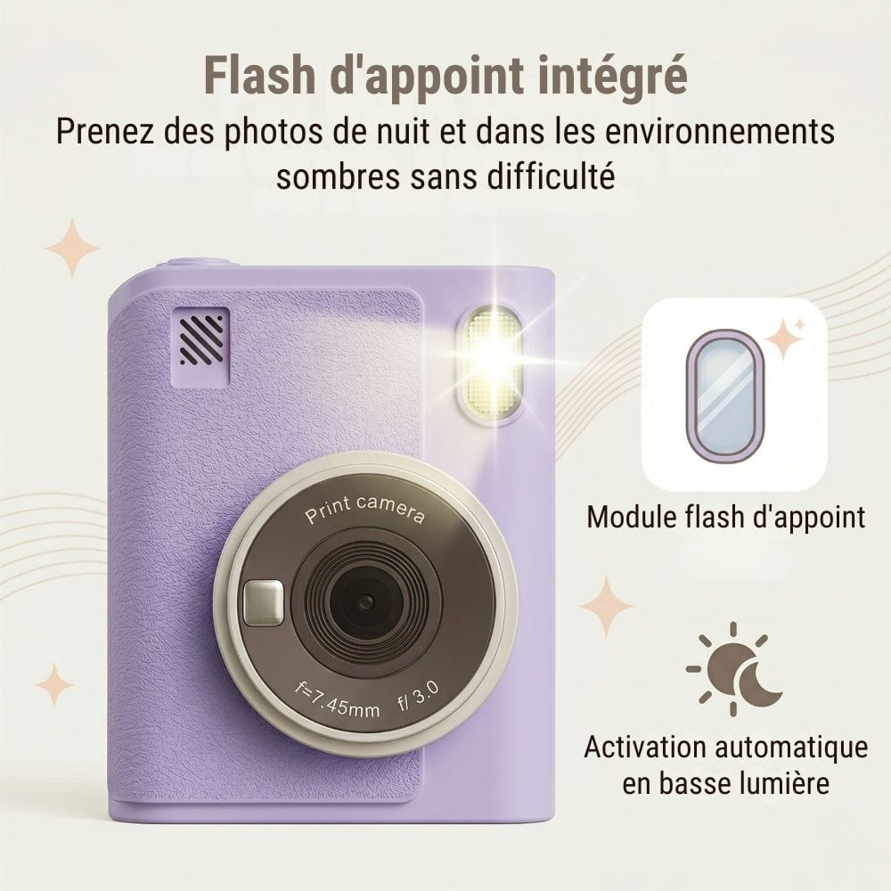 Appareil Photo Instantané avec Ecran — Zoom X8, 1080P, Carte SD 32 Go