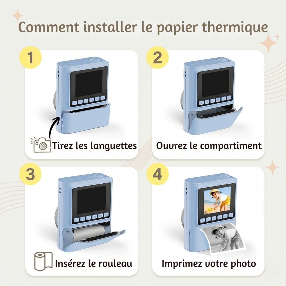 Appareil Photo Instantané avec Ecran — Zoom X8, 1080P, Carte SD 32 Go