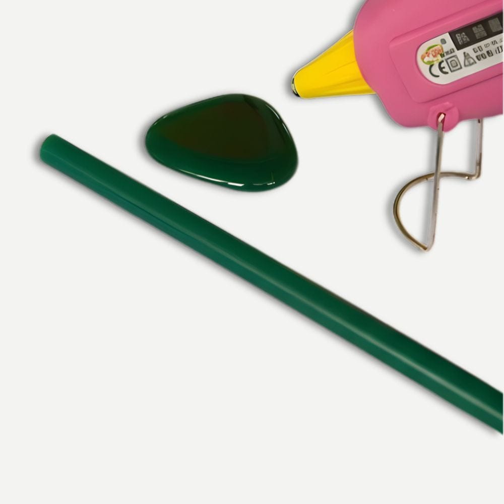 Bâton Colle Couleur 7mm – Couleur Unie au Choix, Pack 10 Vert 7 x 200mm