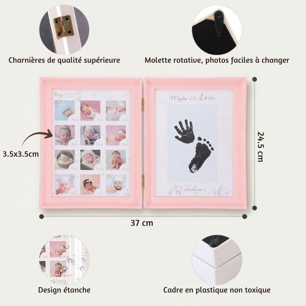 Cadre Photo Bébé Première Année : 12 Mois et Empreinte