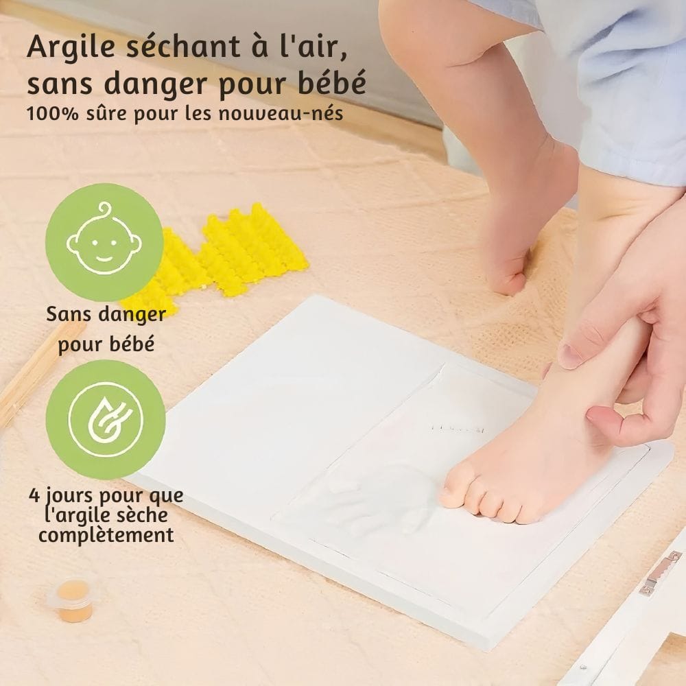 Cadre Photo Empreinte Bébé Pliable en Bois : Argile 100 g