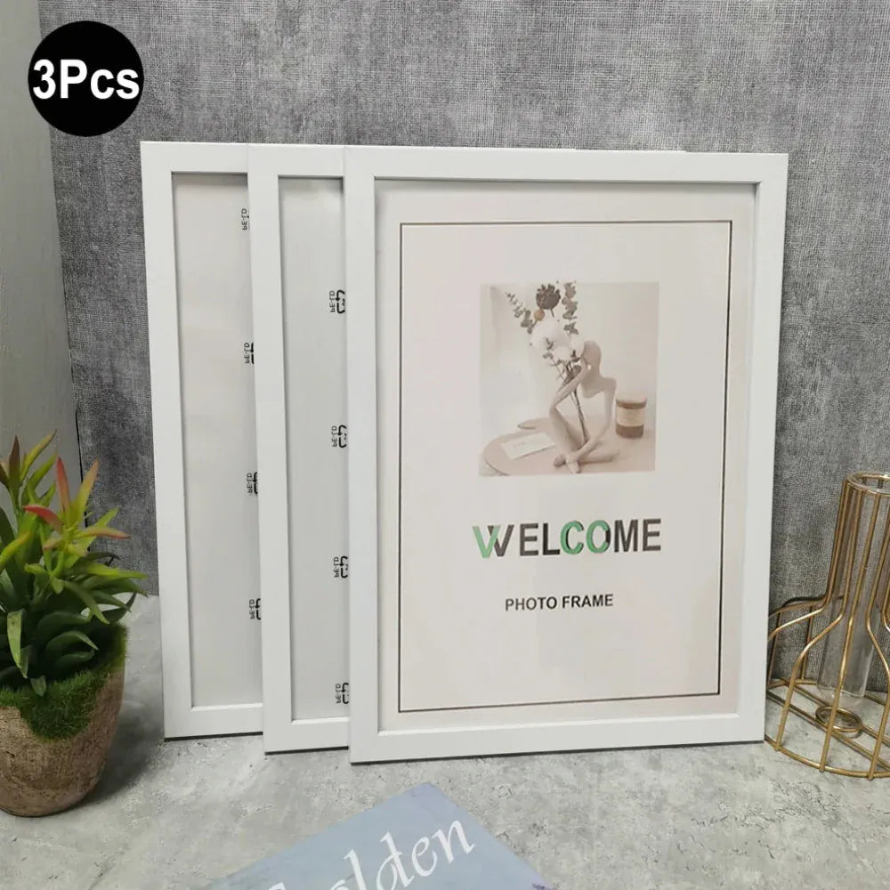 Cadre Photo Taille Standard 3Pcs Couleur Blanche