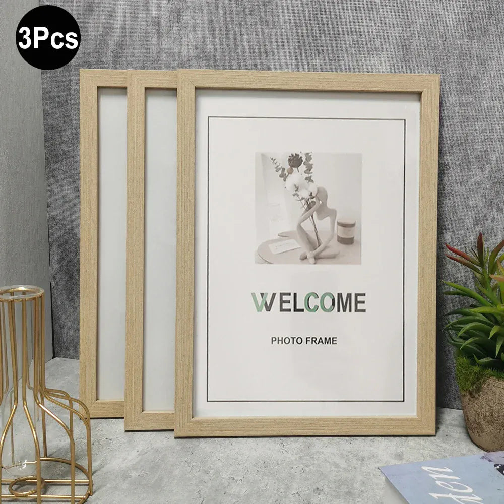 Cadre Photo Taille Standard 3Pcs Texture Bois