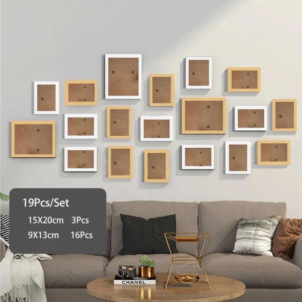 Cadres pour Photos Multiples Cadres Blancs et Bois V2 / Bois Naturel