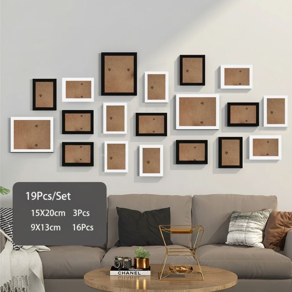 Cadres pour Photos Multiples Cadres Noirs et Blancs V2 / Bois Naturel