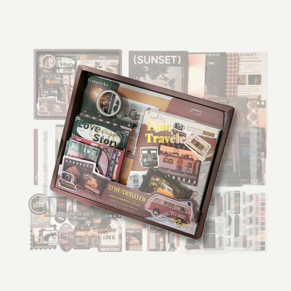 Coffret Scrapbooking Adulte Roadtrip Vintage Crépuscule