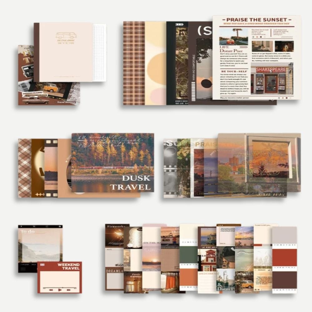 Coffret Scrapbooking Adulte Roadtrip Vintage Crépuscule