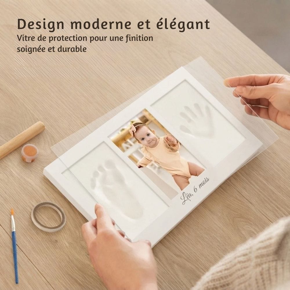 Empreintes Pieds et Mains Bébé : Cadre 3 Volets Argile