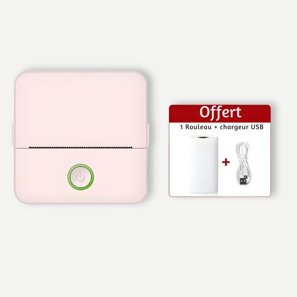 Imprimante Photo Thermique Bluetooth Sans Encre Rose set 1