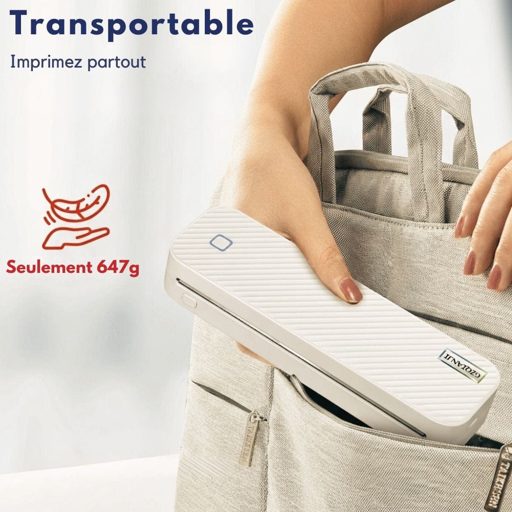 Imprimante Thermique A4 Portable Bluetooth Sans Encre