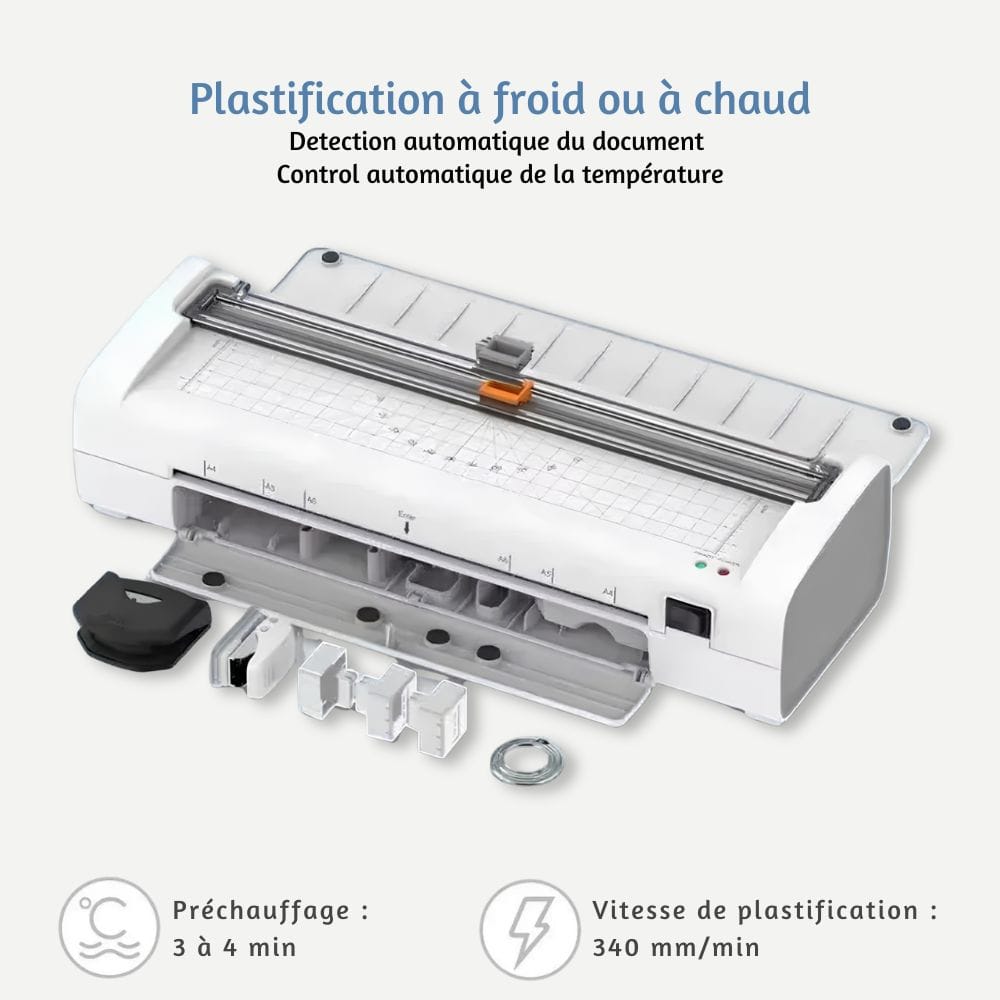 Machine à Plastifier 6-en-1 — Pack avec Massicot 3 Lames