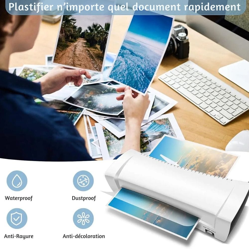 Plastifieuse de Documents Compacte — Légère, Chaud et Froid