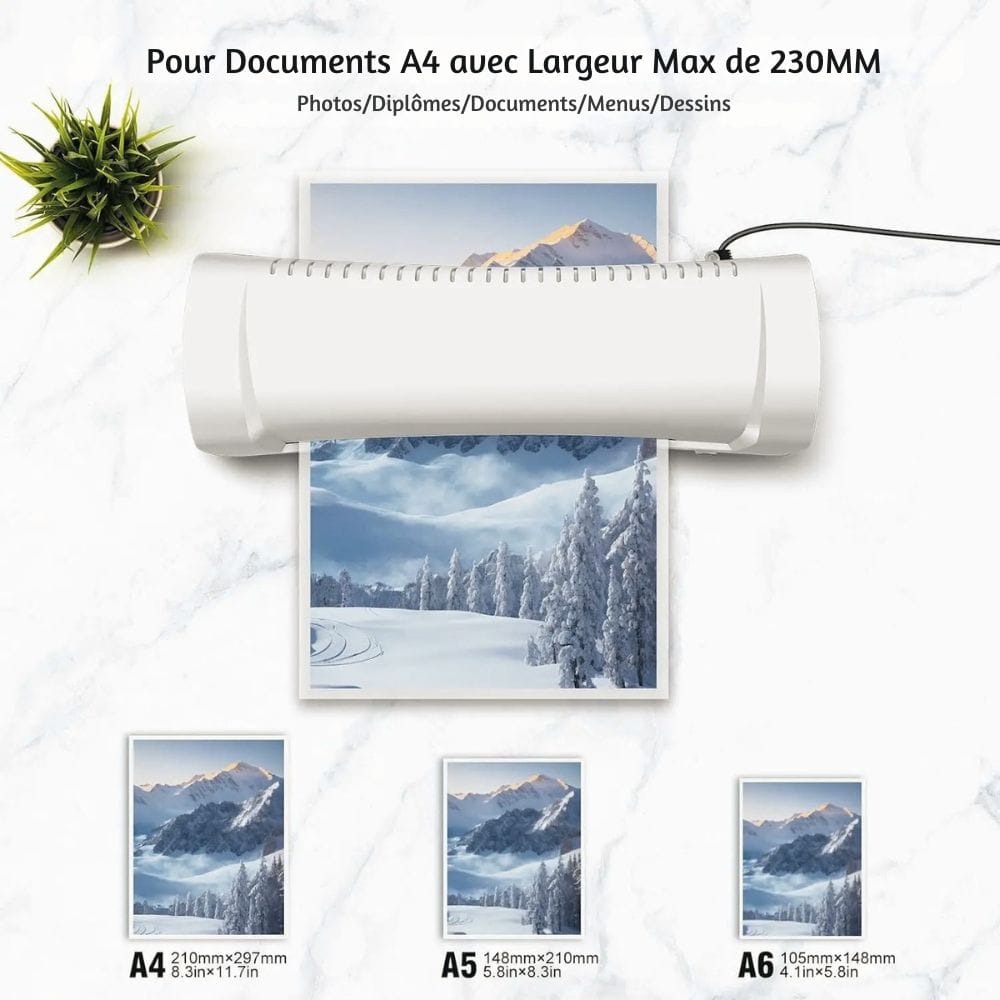 Plastifieuse de Documents Compacte — Légère, Chaud et Froid