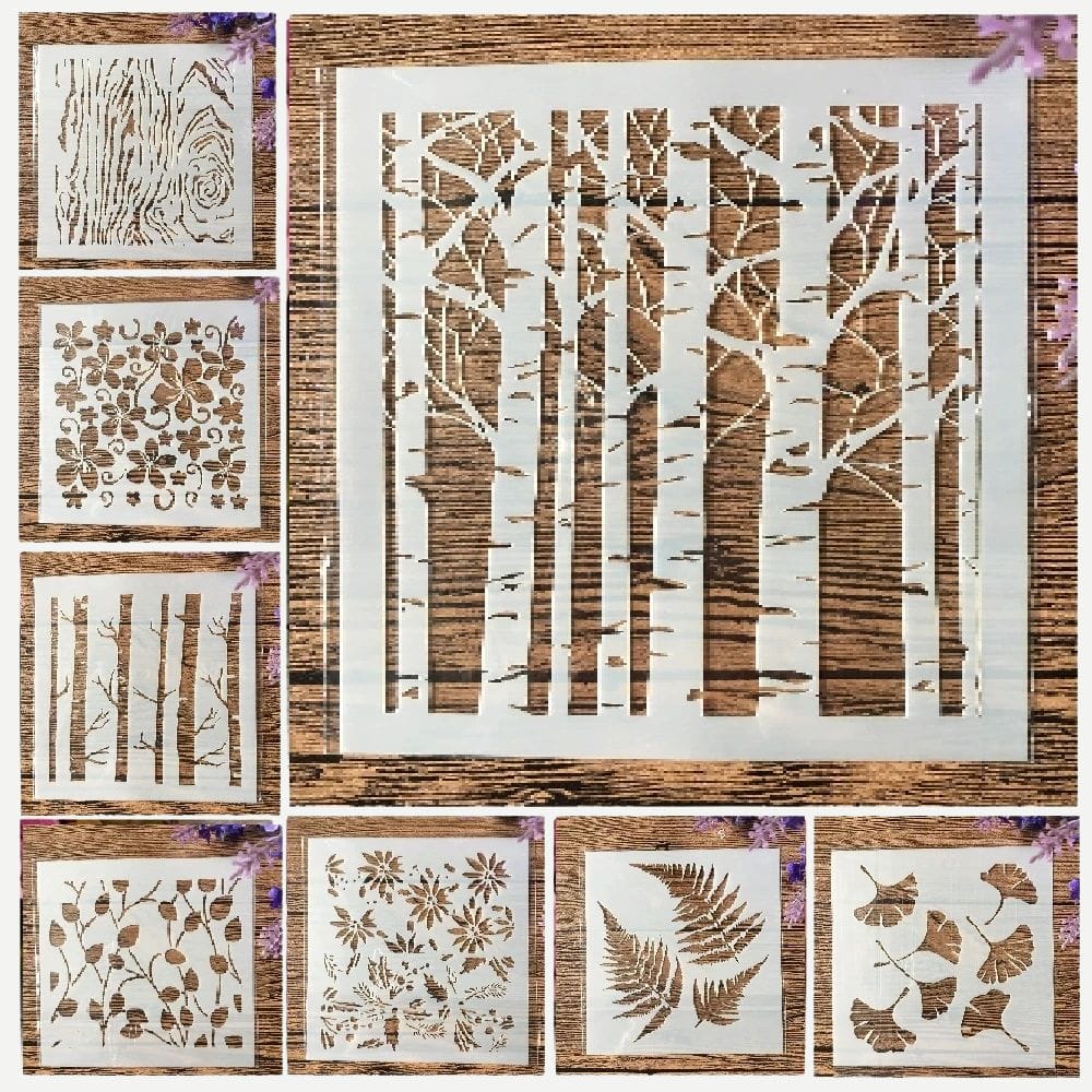 Pochoirs Feuilles 8 Pochoirs